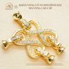 Charm Khóa Vòng Cổ Nơ Đính Hạt Mạ Vàng Cao Cấp