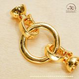  Charm Khóa Vòng Cổ Tròn Mạ Vàng Cao Cấp 