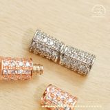  Charm Khóa Vòng Cổ Bạc 925 Mạ Vàng Trắng , Hồng Eo Thon Lấp Lánh 