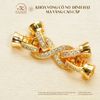 Charm Khóa Vòng Cổ Nơ Đôi Đính Hạt Mạ Vàng Cao Cấp