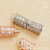  Charm Khóa Vòng Cổ Bạc 925 Mạ Vàng Trắng , Hồng Eo Thon Lấp Lánh 