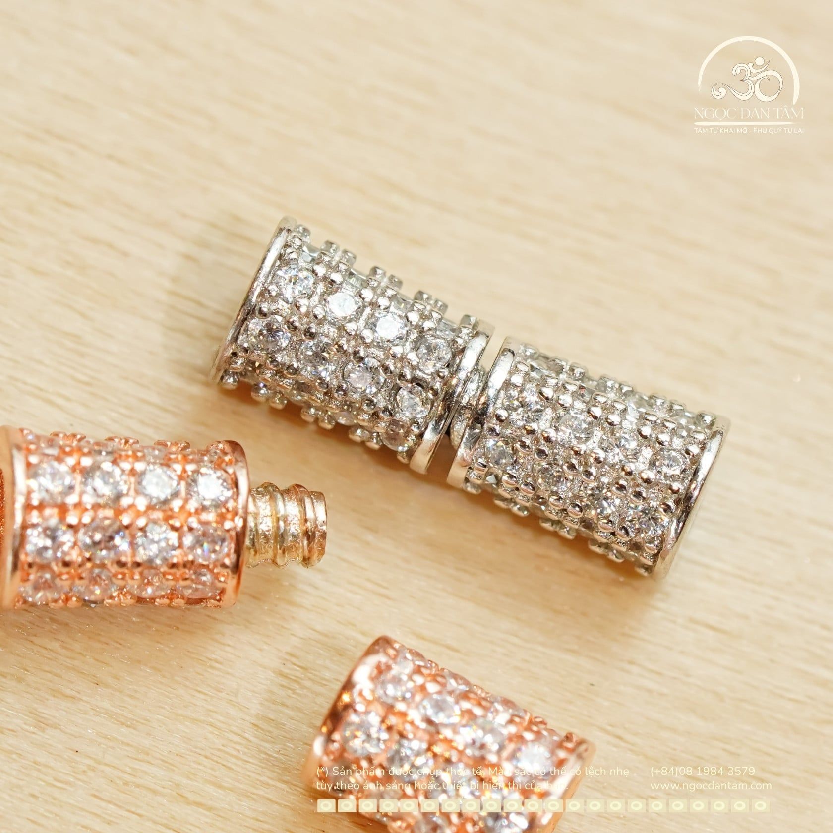  Charm Khóa Vòng Cổ Bạc 925 Mạ Vàng Trắng , Hồng Eo Thon Lấp Lánh 