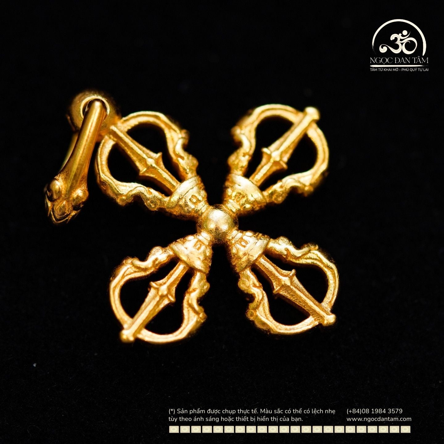  Charm Kim Cang Thập Tự Lớn 19.73mm-  Bạc 925 Mạ Vàng Cao Cấp 