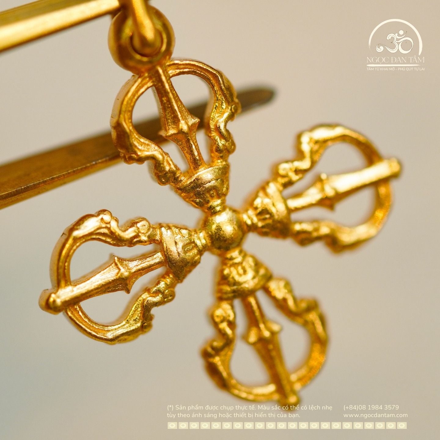  Charm Kim Cang Thập Tự Lớn 19.73mm-  Bạc 925 Mạ Vàng Cao Cấp 