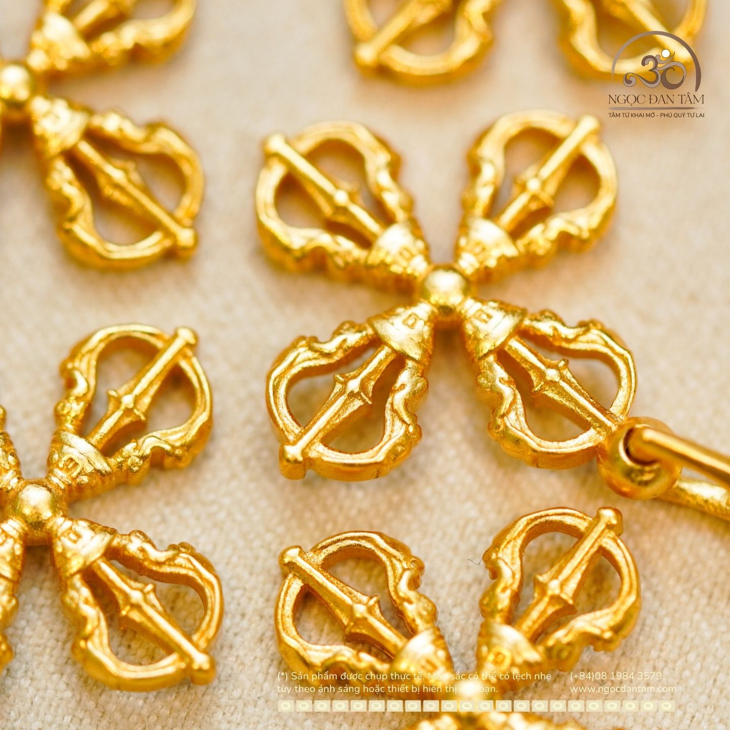  Charm Kim Cang Thập Tự Lớn 19.73mm-  Bạc 925 Mạ Vàng Cao Cấp 