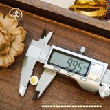  Charm Kim Tiền Vàng Tráng  Men Trắng  9.95mm - Bạc Mạ Vàng 