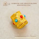  Charm Lục Giác Đính Đá 10.23mm - Kim Loại Mạ Vàng 