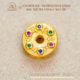  Charm Lục Tự Đính Đá 8.23mm - Bạc 925 Mạ Vàng Cao Cấp 