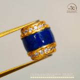  Charm Lazuli Đính Đá 7.81mmm - Bạc 925 Mạ Vàng Cao Cấp 