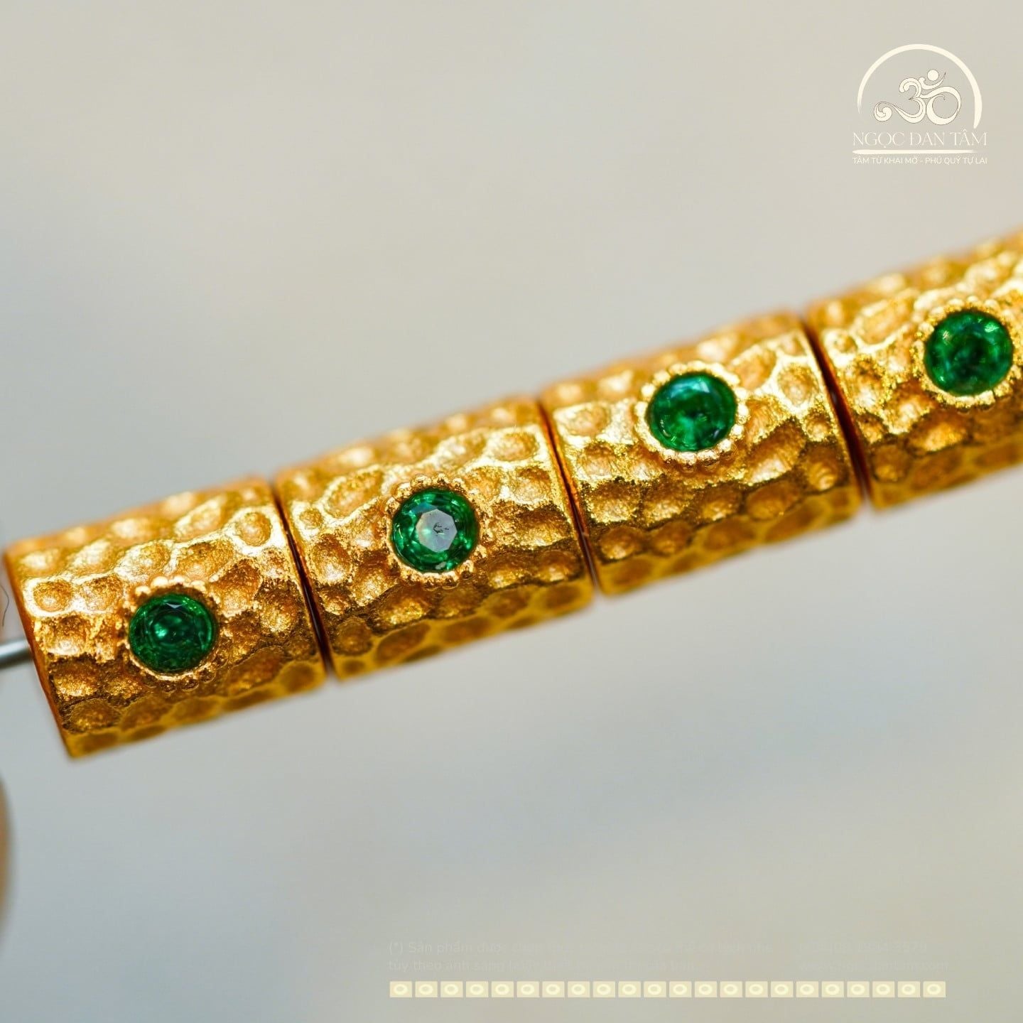  Charm Lu Thống Đính Lục Bảo 5.82mm - Bạc 925 Mạ Vàng Cao Cấp 