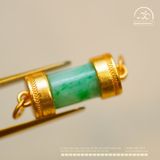  Charm Lu Thống Màu Cẩm Thạch 12.82mm - Bạc 925 Mạ Vàng Cao Cấp 