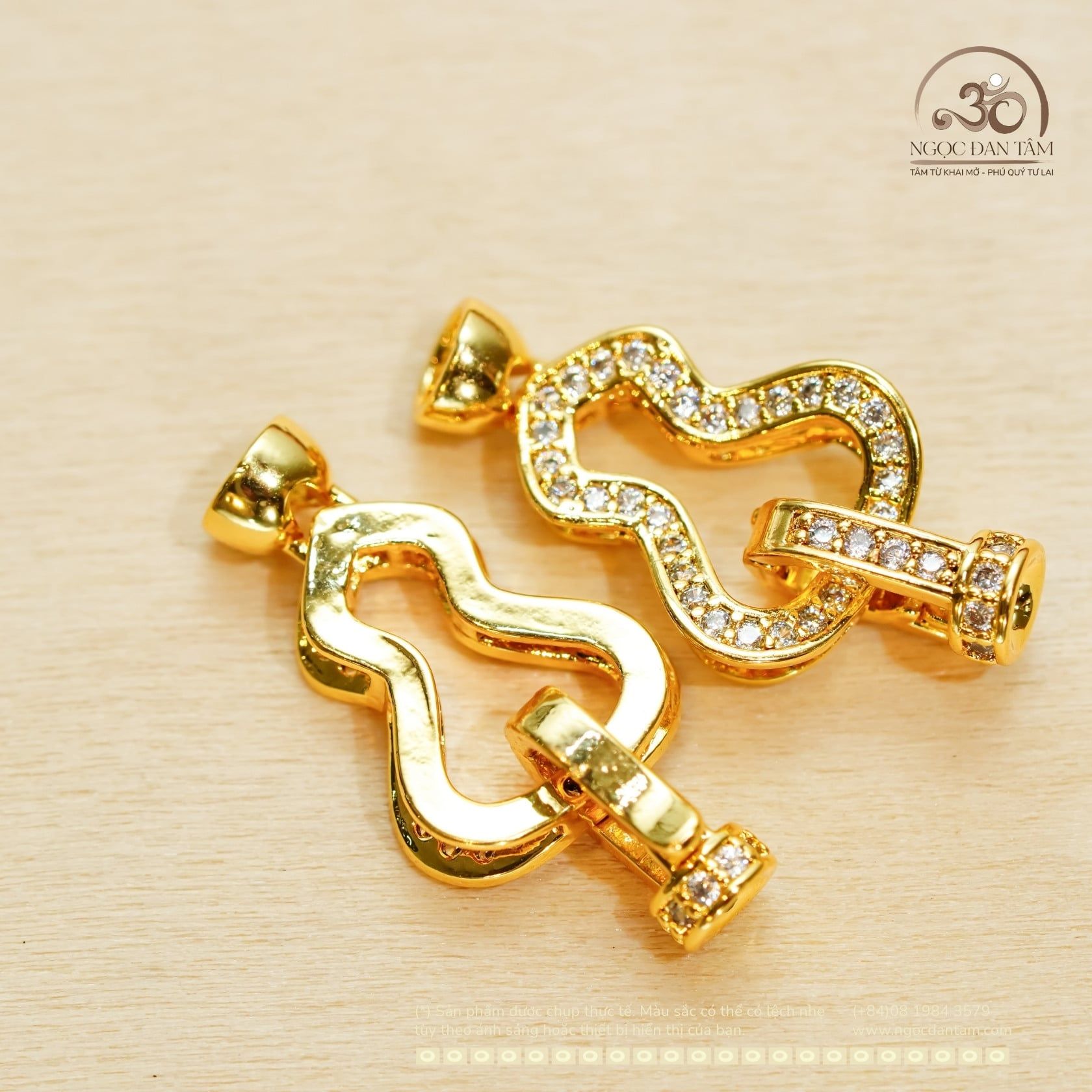  Charm Khóa Vòng Cổ Hồ Lô Mạ Vàng Cao Cấp 
