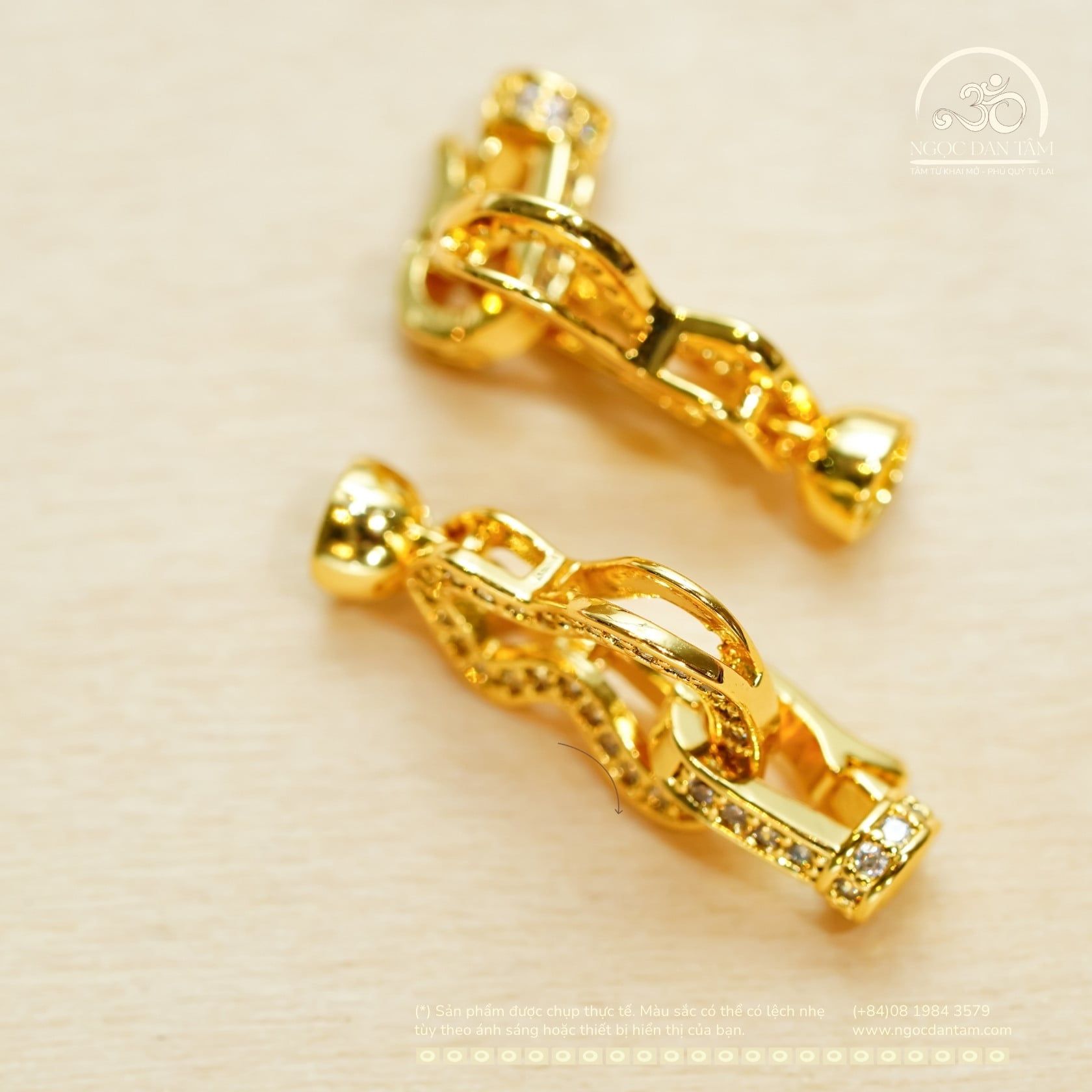  Charm Khóa Vòng Cổ Hồ Lô Mạ Vàng Cao Cấp 