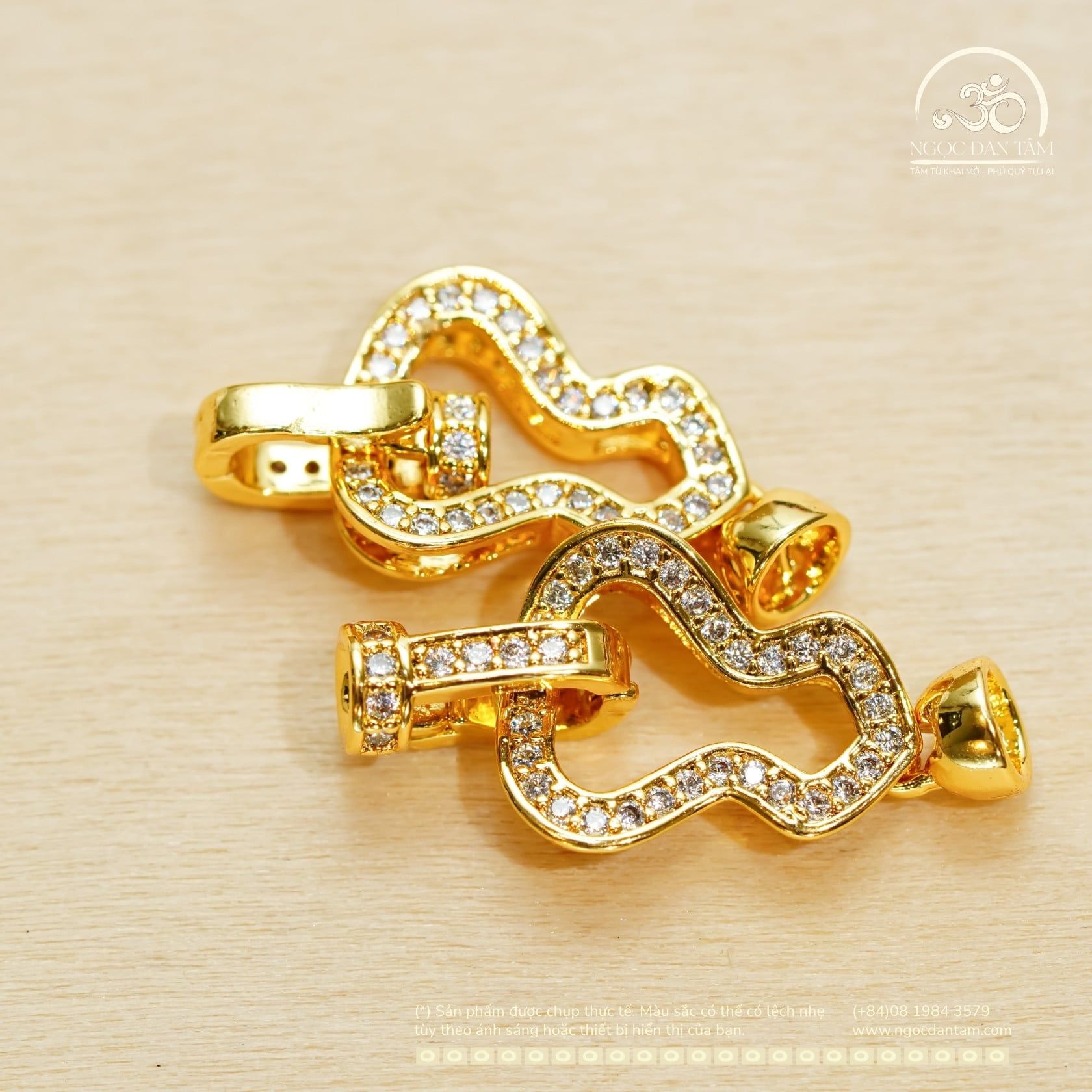  Charm Khóa Vòng Cổ Hồ Lô Mạ Vàng Cao Cấp 