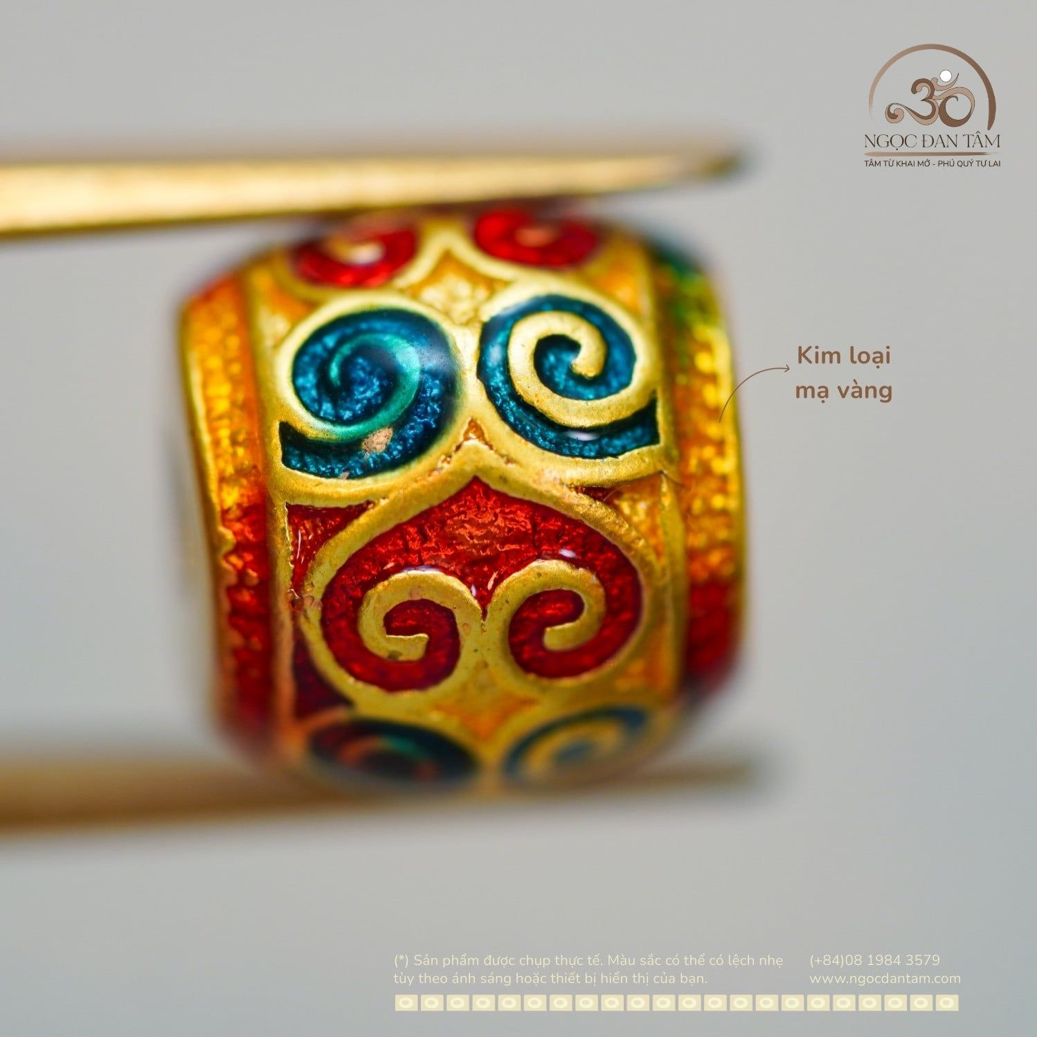  Charm Như Ý Tráng Men 8.66mm - Kim Loại Mạ Vàng 