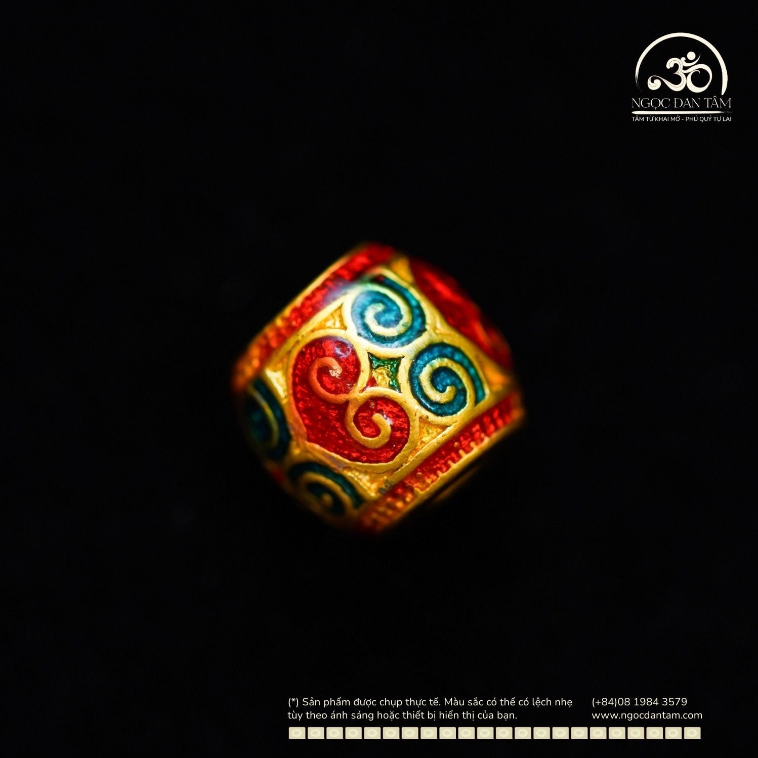  Charm Như Ý Tráng Men 8.66mm - Kim Loại Mạ Vàng 