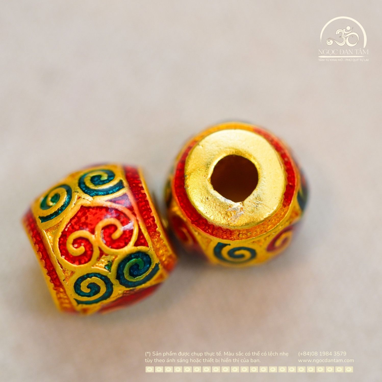  Charm Như Ý Tráng Men 8.66mm - Kim Loại Mạ Vàng 