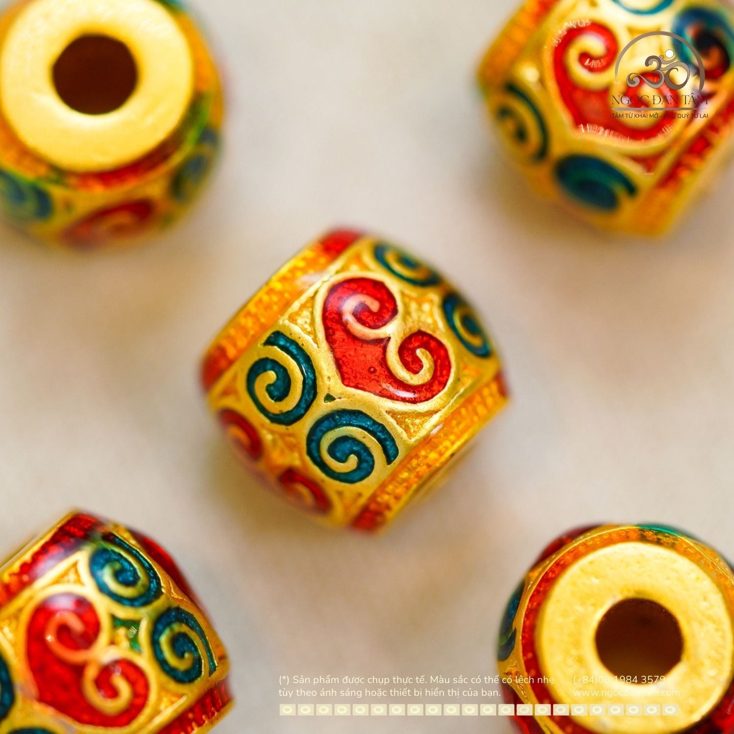  Charm Như Ý Tráng Men 8.66mm - Kim Loại Mạ Vàng 