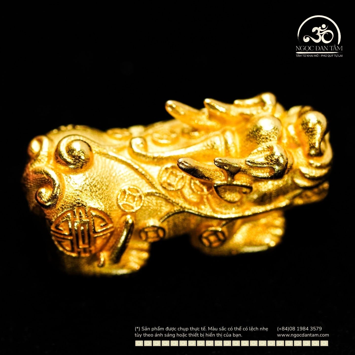  Charm Tỳ Hưu 22,83mm - Bạc 925 Mạ Vàng Cao Cấp 