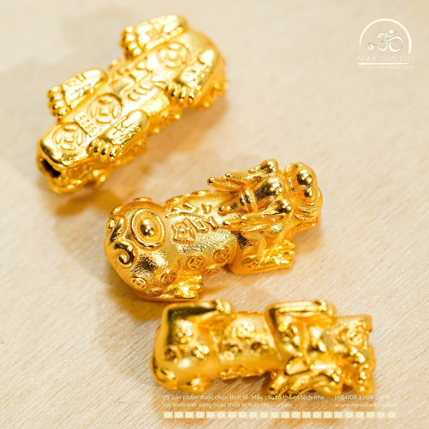  Charm Tỳ hưu 18.79mm - Bạc 925 Mạ Vàng Cao Cấp 