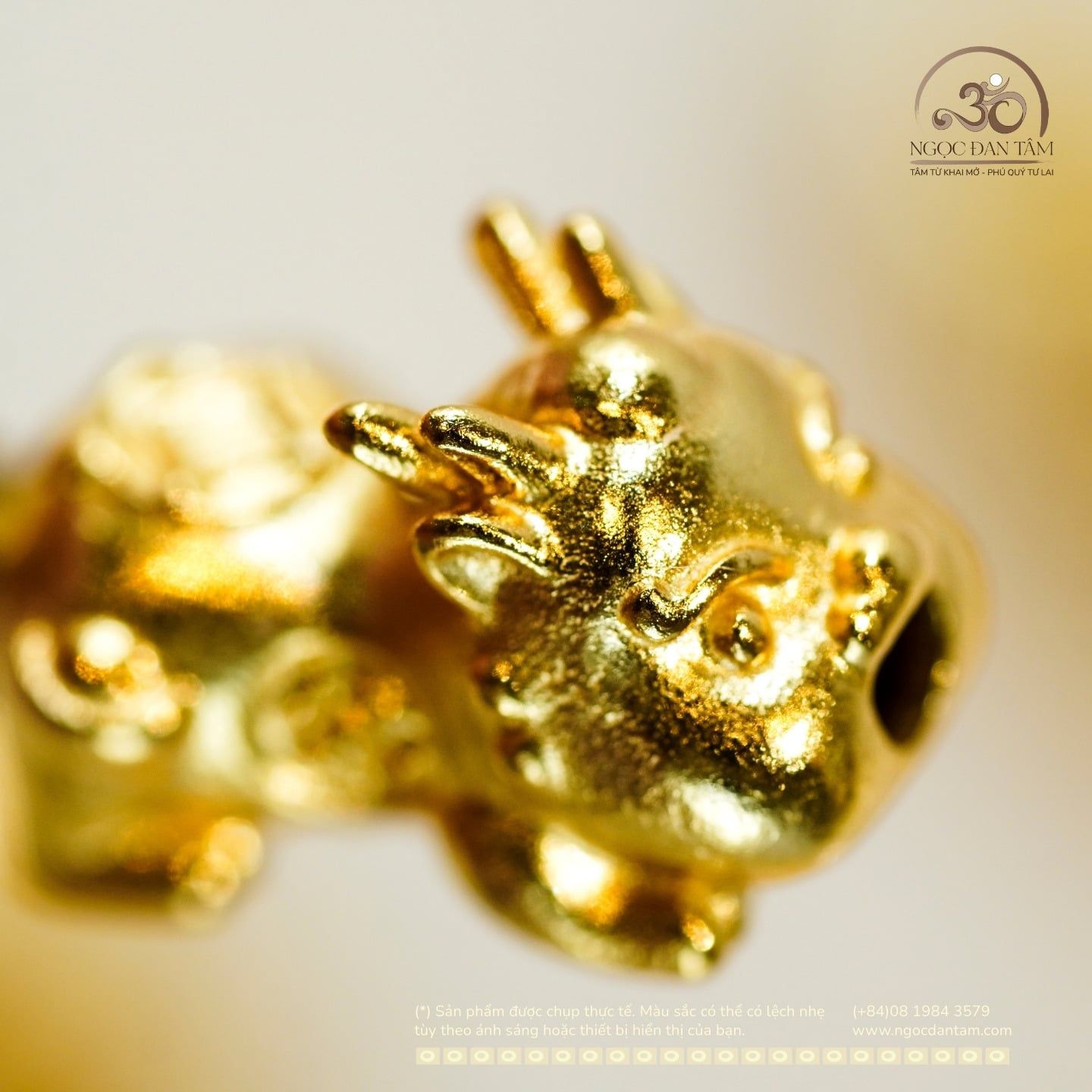  Charm Tỳ Hưu 15.73mm - Bạc 925 Mạ Vàng Cao Cấp 