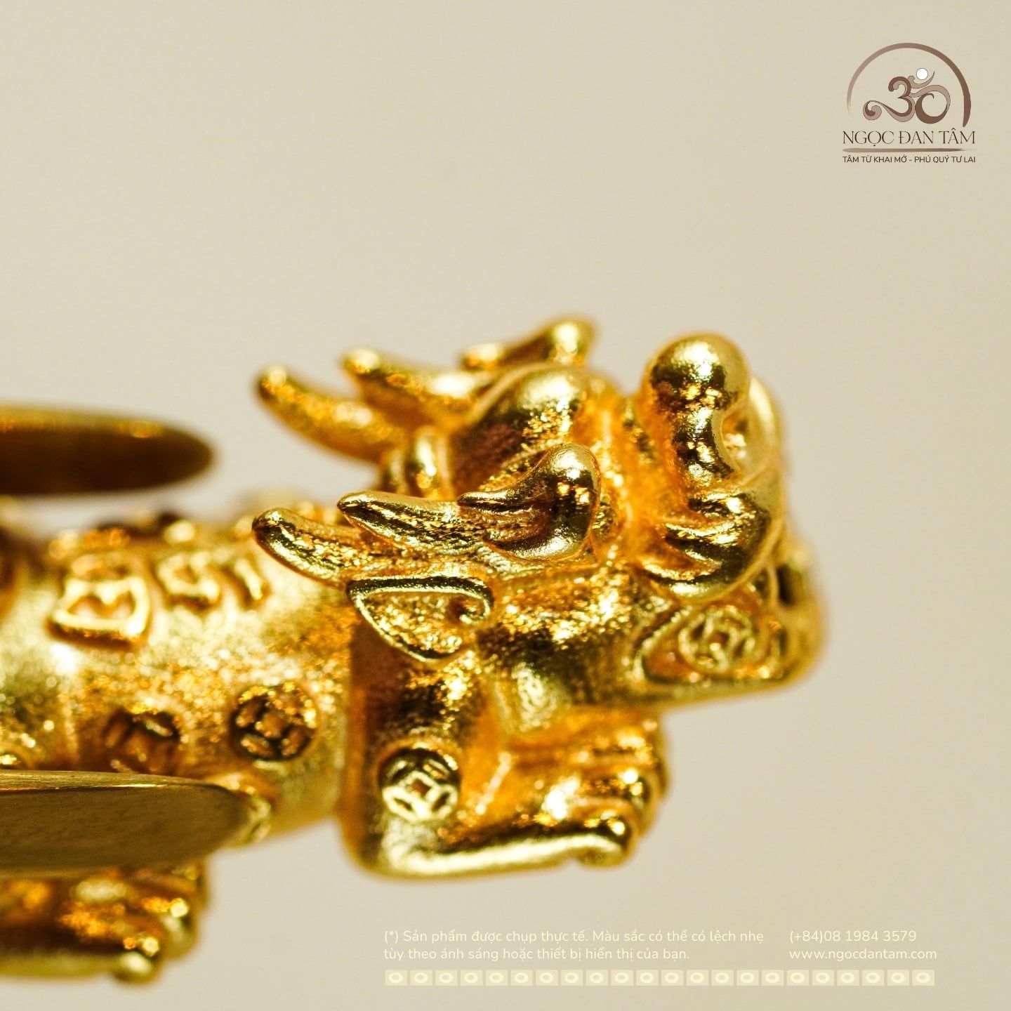  Charm Tỳ hưu 18.79mm - Bạc 925 Mạ Vàng Cao Cấp 