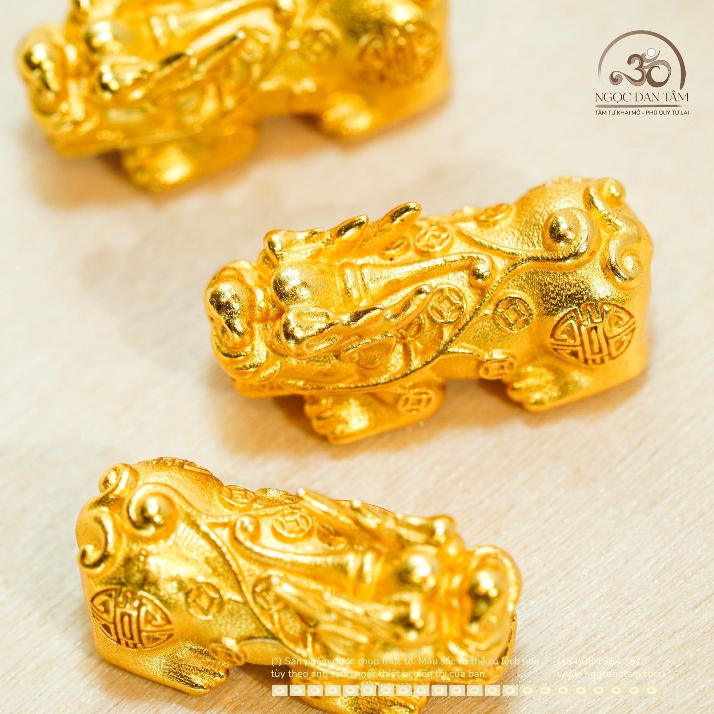  Charm Tỳ Hưu 22,83mm - Bạc 925 Mạ Vàng Cao Cấp 