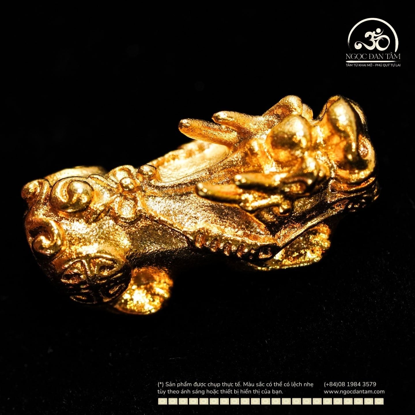  Charm Tỳ Hưu 24,14mm - Đồng Thau Mạ Vàng Cao Cấp 