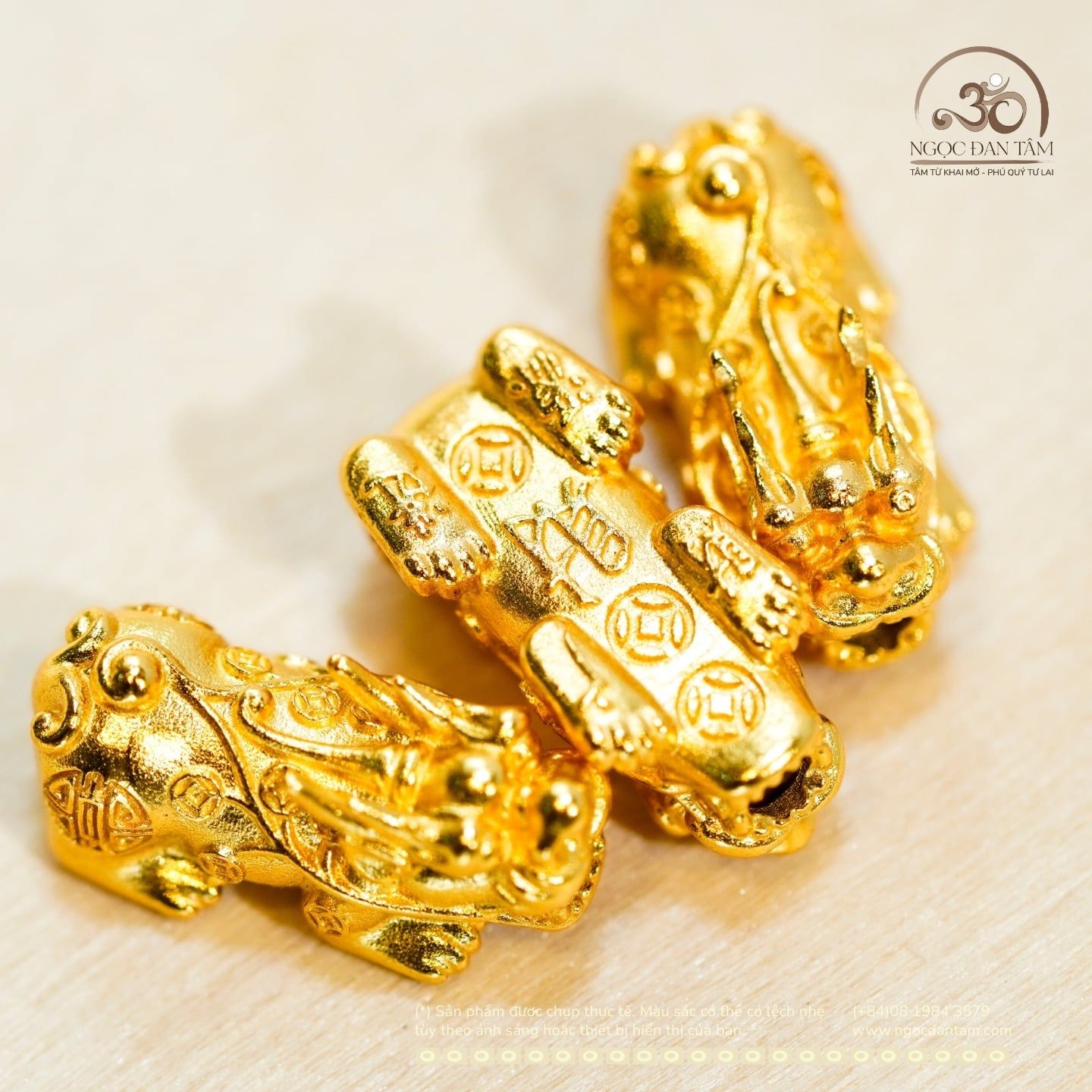  Charm Tỳ Hưu 19,65mm - Bạc 925 Mạ Vàng Cao Cấp 