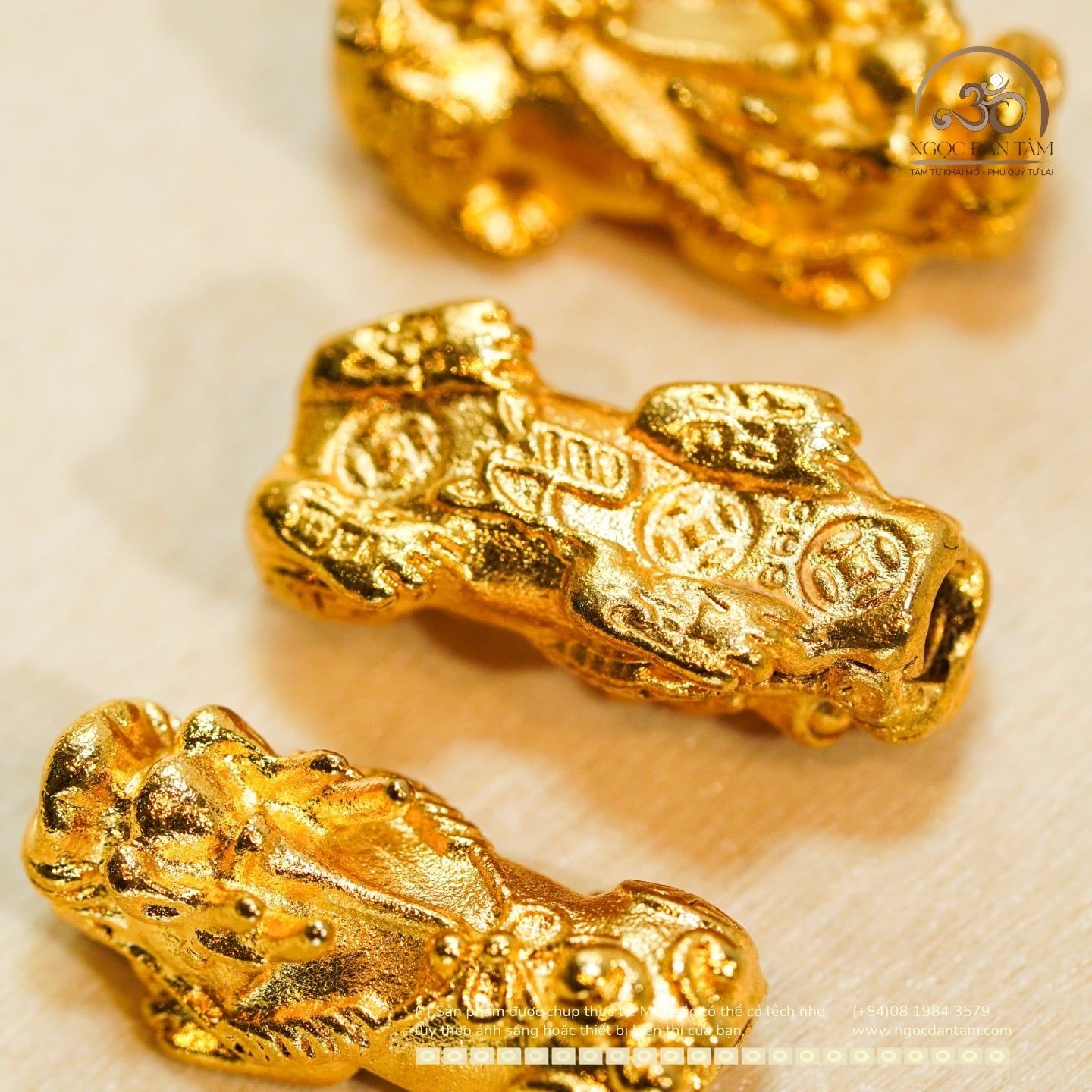  Charm Tỳ Hưu 24,14mm - Đồng Thau Mạ Vàng Cao Cấp 