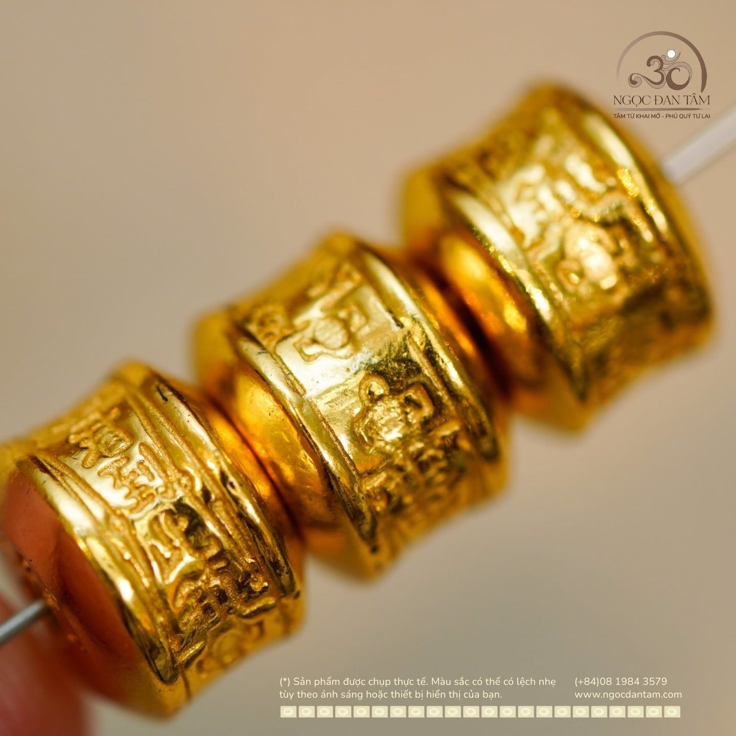  Charm Taisui Vàng 9.93mm - Bạc 925 Cao Cấp Mạ Vàng 