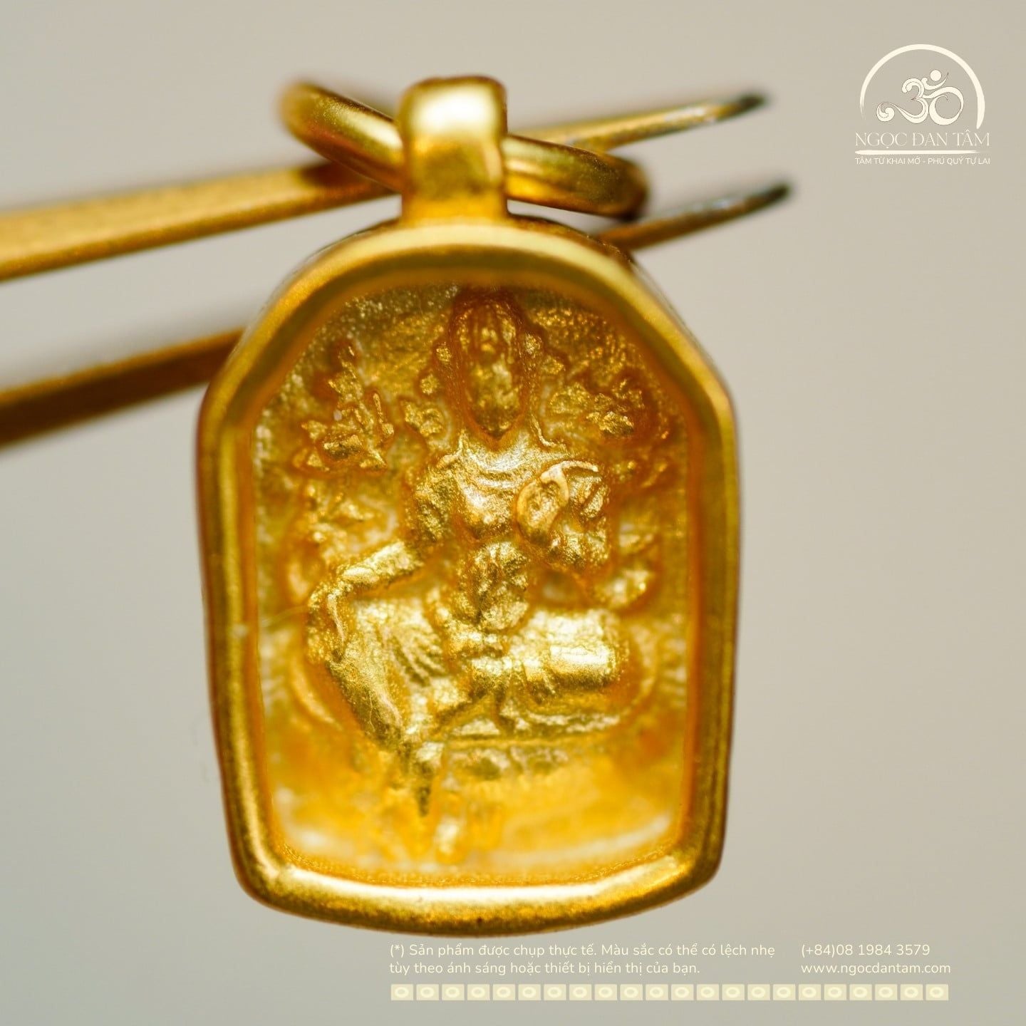  Charm Tara Xanh 8.36mm - Bạc 925 Mạ Vàng Cao Cấp 