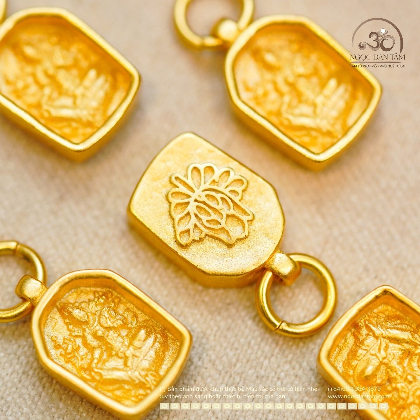  Charm Tara Xanh 8.36mm - Bạc 925 Mạ Vàng Cao Cấp 