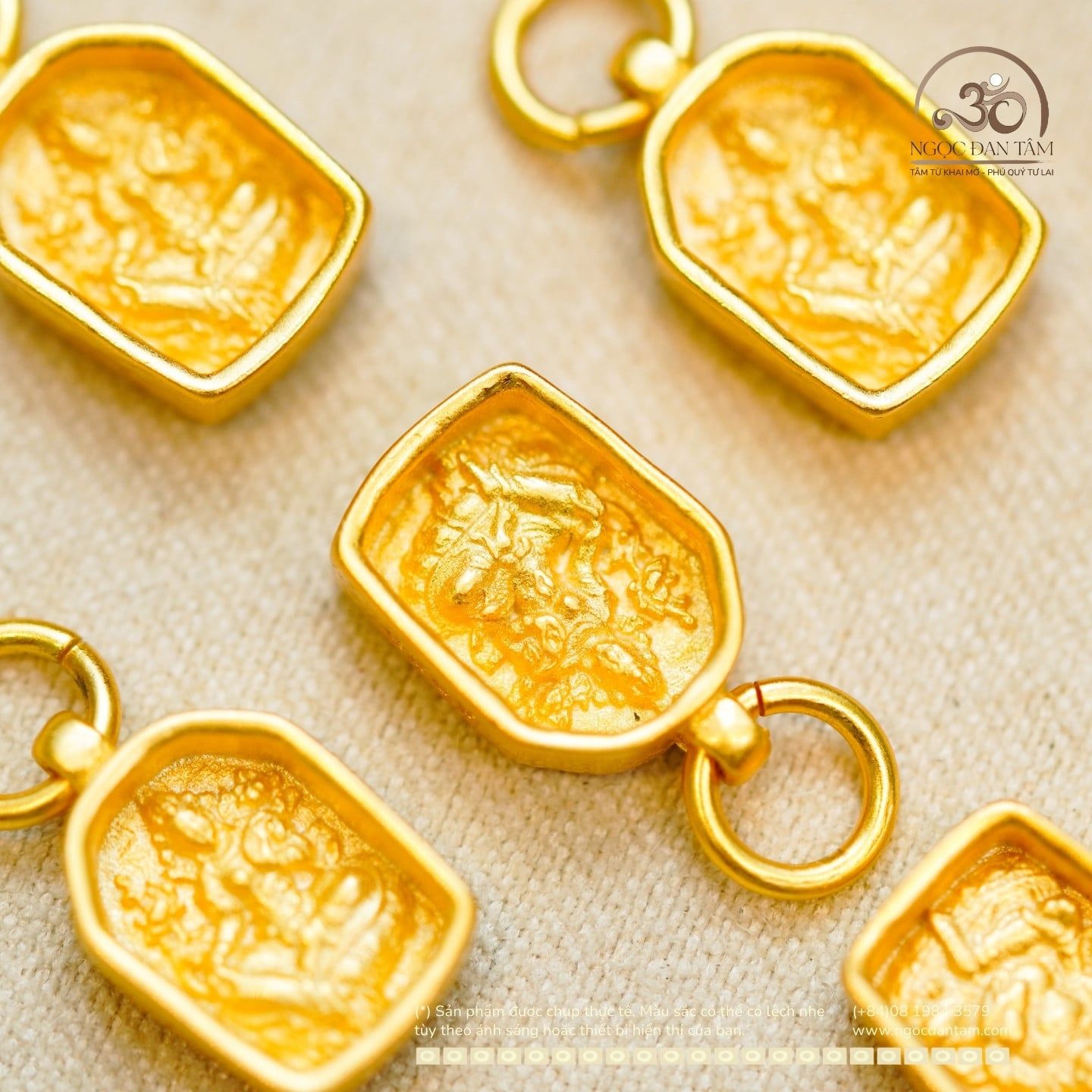  Charm Tara Xanh 8.36mm - Bạc 925 Mạ Vàng Cao Cấp 