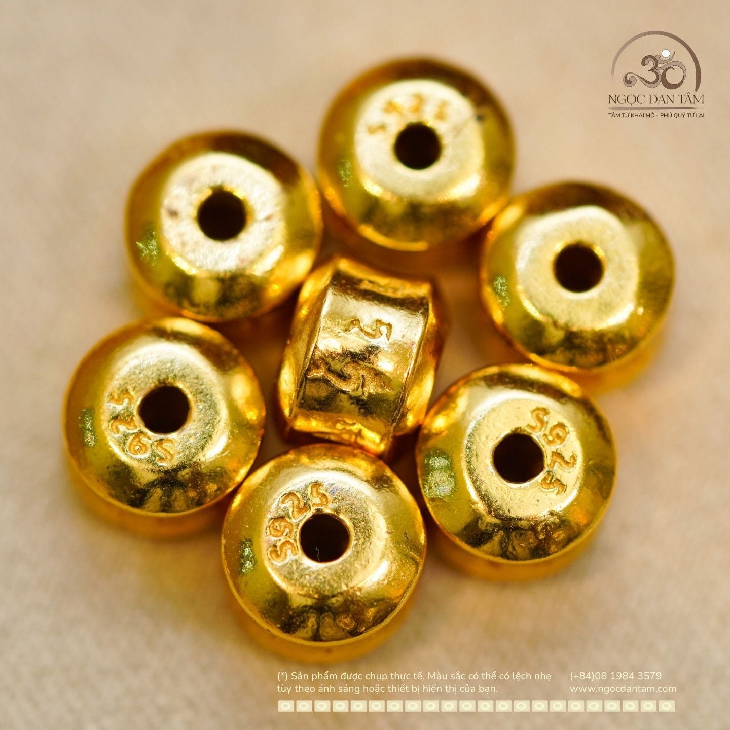  Charm Thần Tài 8mm - Bạc 925 Mạ Vàng Cao Cấp 