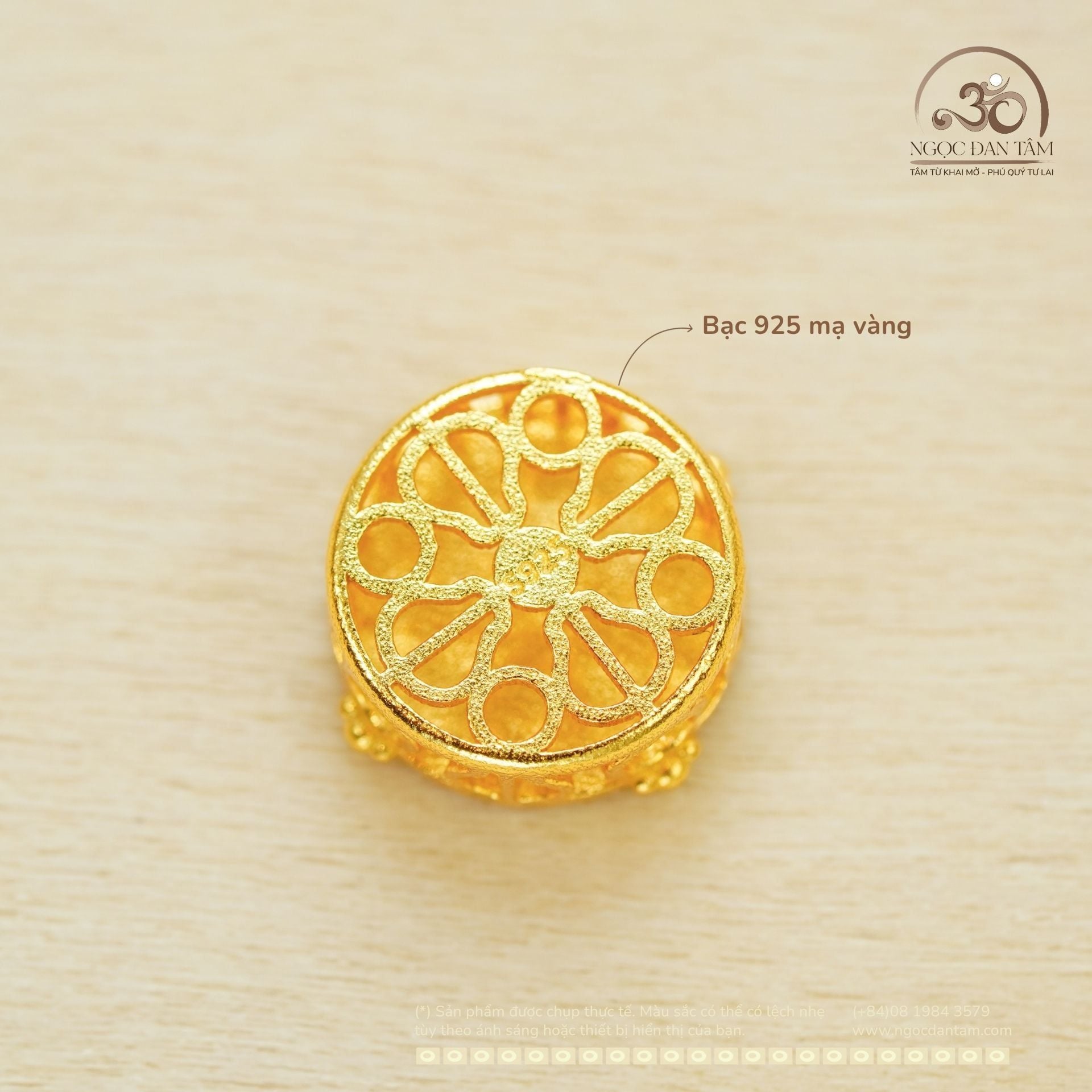  Charm Thần Tài Zakiram Bạc 925 Mạ Vàng 