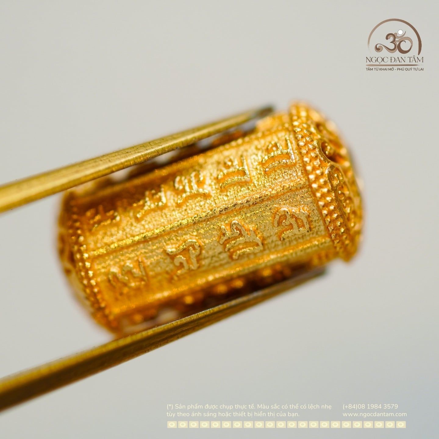  Charm Trụ Chú Omani Vàng 12mm - Bạc 925 Mạ Vàng Cao Cấp 