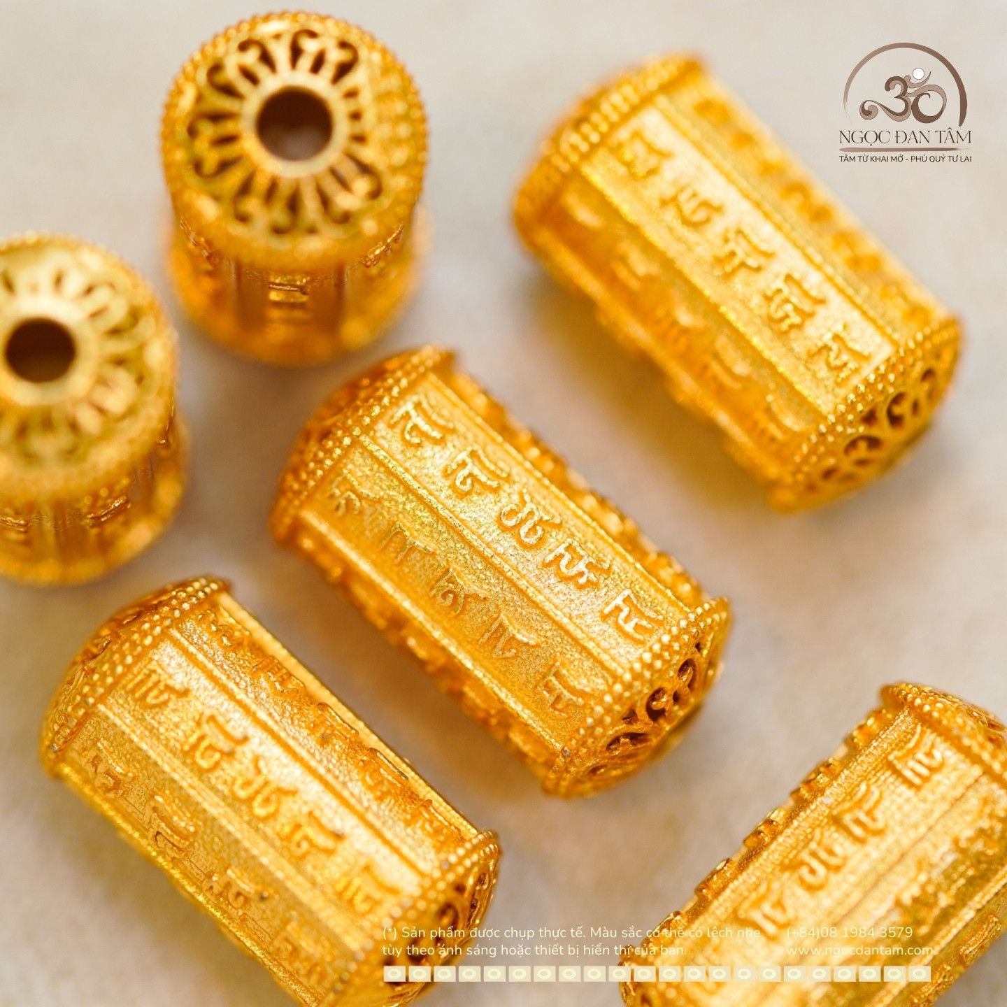  Charm Trụ Chú Omani Vàng 12mm - Bạc 925 Mạ Vàng Cao Cấp 
