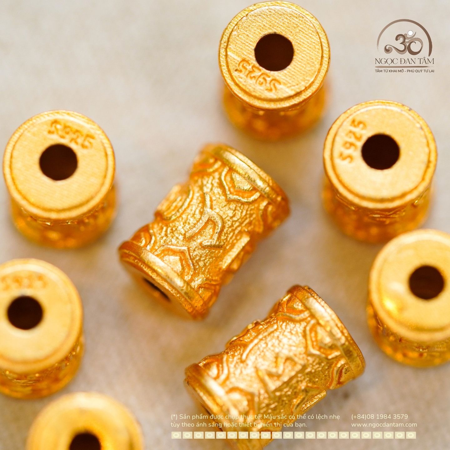  Charm Trụ Chú Omani Vàng 8.78mm - Bạc 925 Mạ Vàng Cao Cấp 