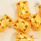  Charm Trụ Hoa 4 Cánh - Bạc 925 Mạ Vàng Cao 