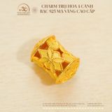  Charm Trụ Hoa 4 Cánh - Bạc 925 Mạ Vàng Cao 