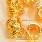  Charm Trụ Hoa 5 Cánh - Bạc 925 Mạ Vàng Cao Cấp 