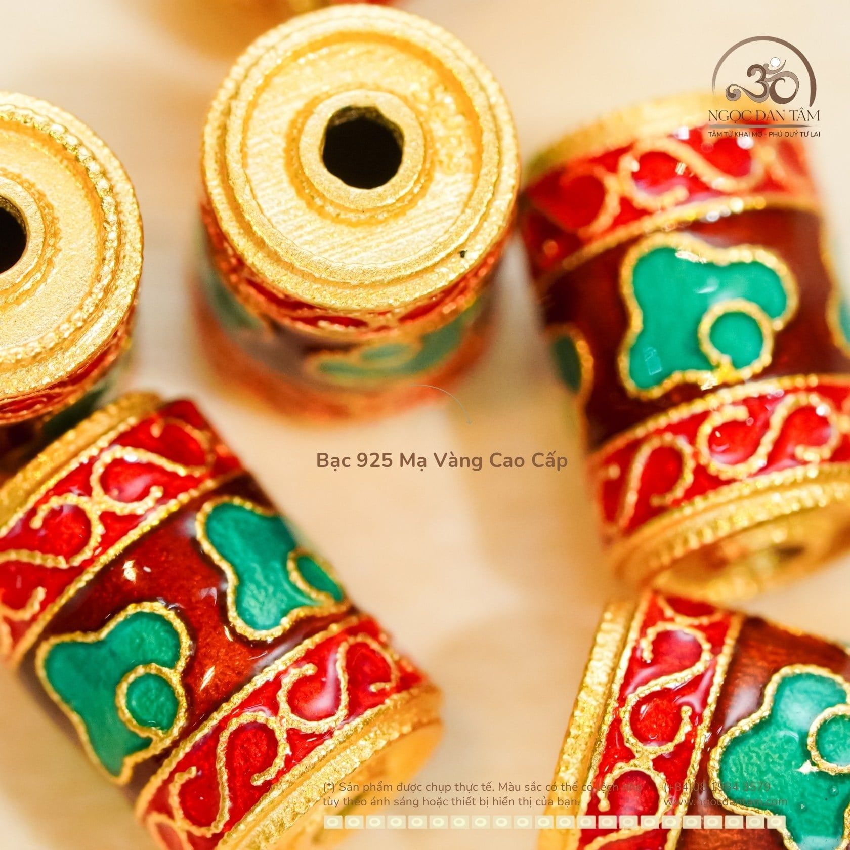  Charm Trụ May Mắn - Bạc 925 Mạ Vàng Cao Cấp 