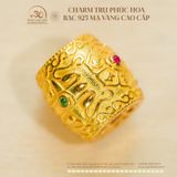  Charm Trụ Phúc Hoa Đính Đá - Bạc 925 Mạ Vàng Cao Cấp 