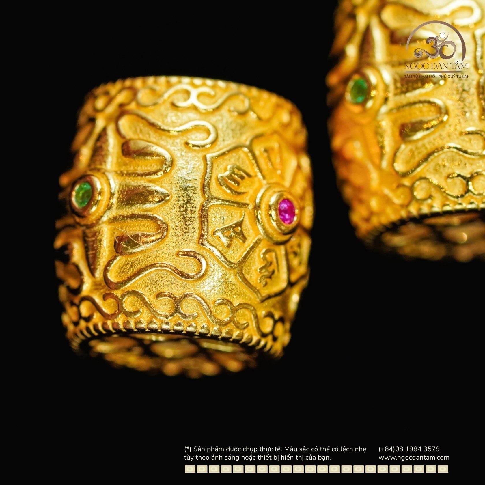 Charm Trụ Phúc Hoa Đính Đá - Bạc 925 Mạ Vàng Cao Cấp 