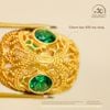  Charm Trụ Ren Đính Đá Xanh - Bạc 925 Mạ Vàng Cao Cấp 
