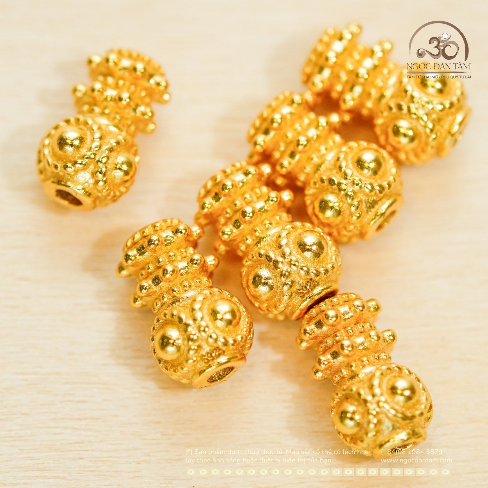  Charm Trụ Vàng - Bạc 925 Mạ Vàng Cao Cấp 