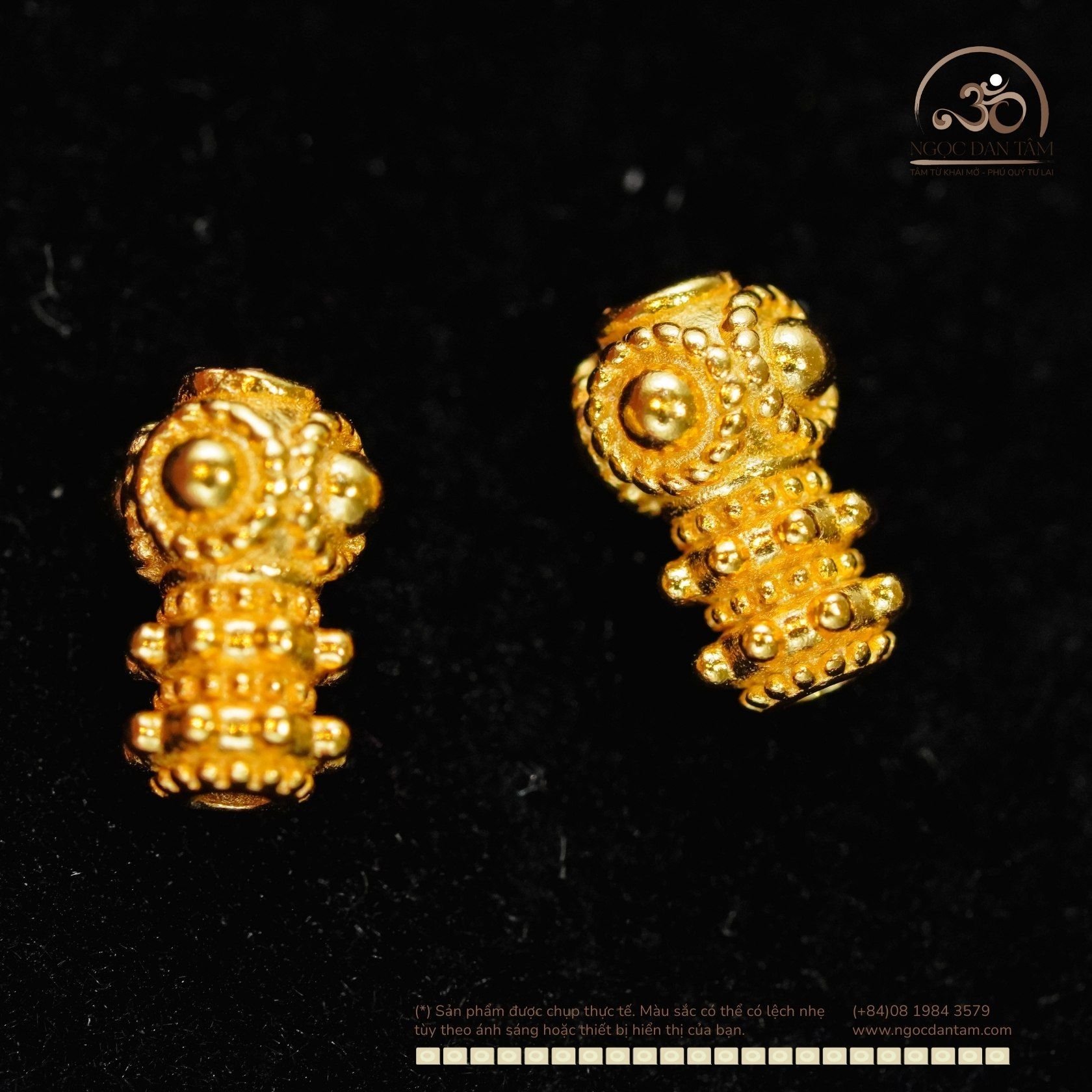  Charm Trụ Vàng - Bạc 925 Mạ Vàng Cao Cấp 