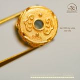  Charm Trụ Xanh Ngọc Lục Bảo Lớn  8.95mm - Bạc 925 Mạ Vàng Cao Cấp 