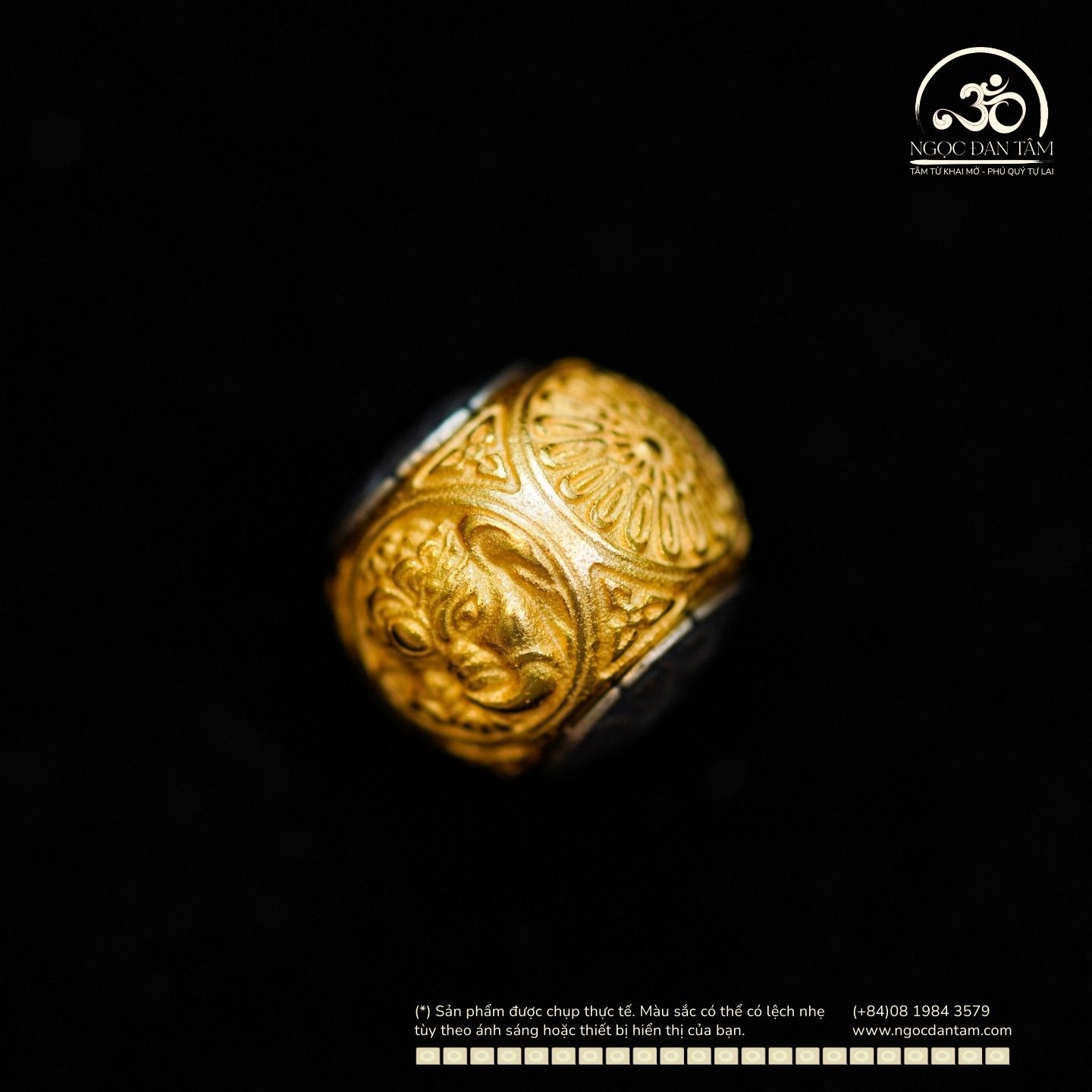  Charm Tròn 4 Pháp Khí Mạ Vàng  9.09mm - Bạc 925 Mạ Vàng Cao Cấp 